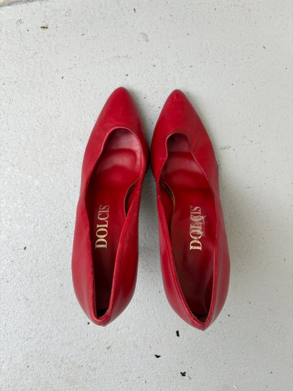 Dolcis Women's Size 9 M Red Leather Pointed Toe High Heel Pumps Stiletto - Picture 4 of 11